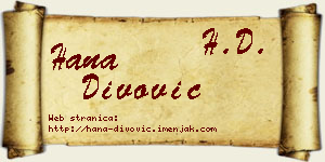 Hana Divović vizit kartica